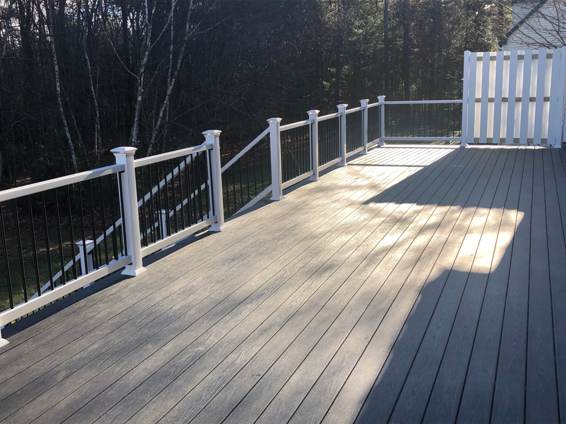 Composite Deck with White Railings